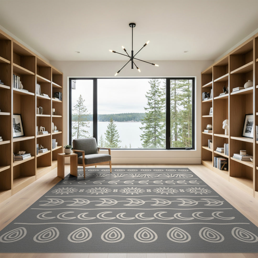 Grey Heritage Tribal Area Rug