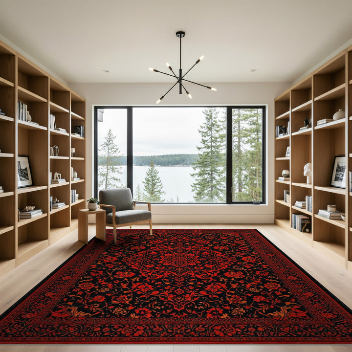 Floral Red Floral Persian Medallion Area Rug