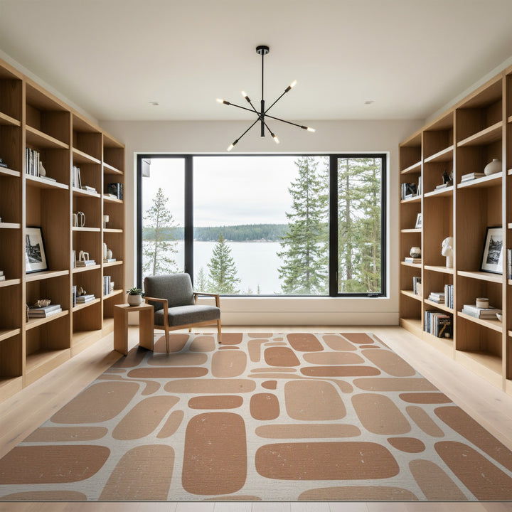 Brown Abstract Geometric Area Rug