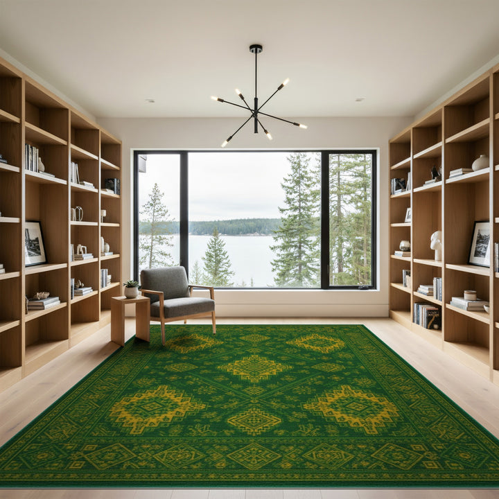 Green Heritage Tribal Area Rug
