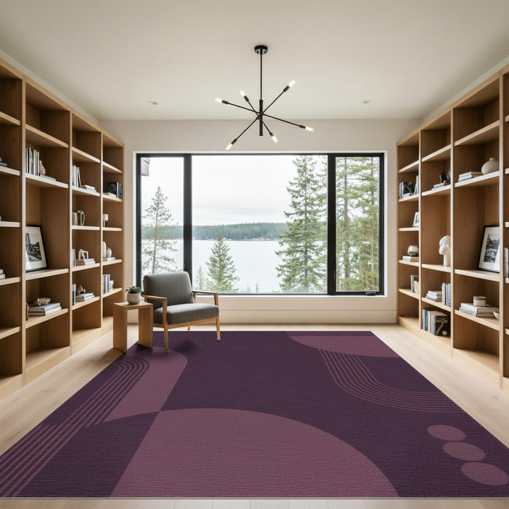 Purple Geometric Modern Area Rug