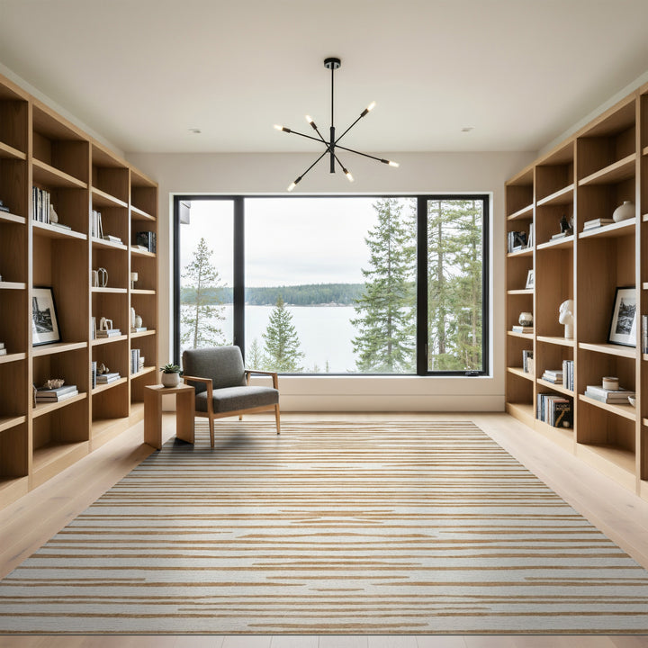 Brown Horizontal Stripe Area Rug