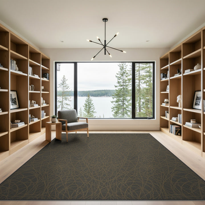 Gold Overlapping Circles Area Rug