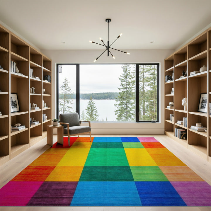 Vibrant Multi-Color Geometric Area Rug