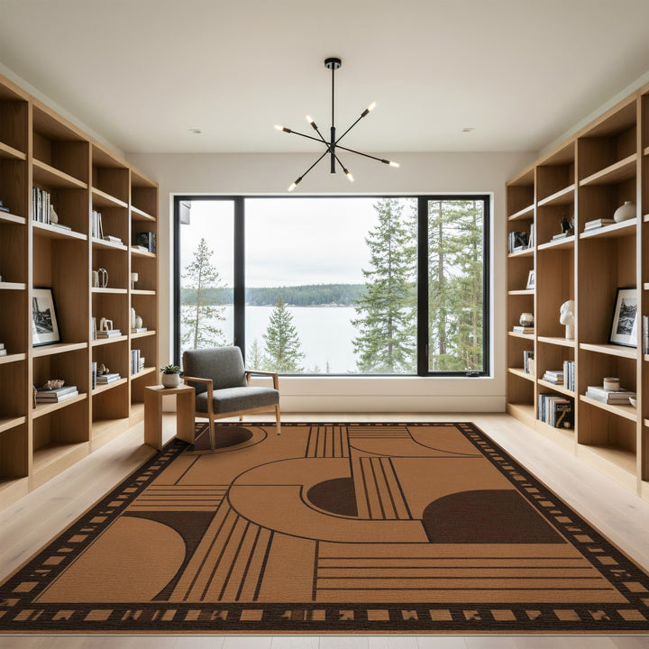 ODIKA Geometric Brown Area Rug