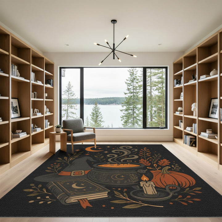 Witch Cauldron Pumpkin Area Rug