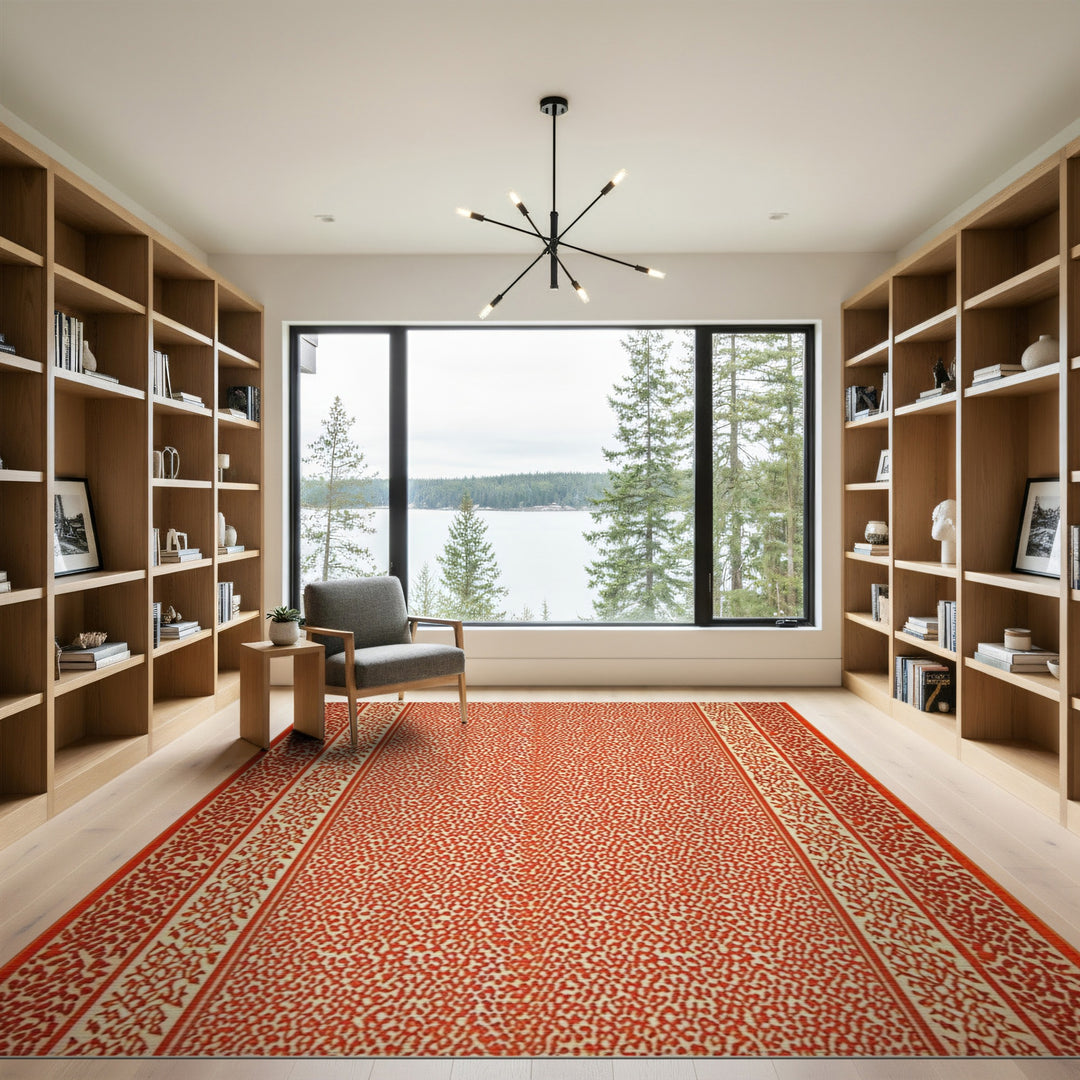 Red Floral Vintage Area Rug