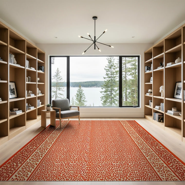 Red Floral Vintage Area Rug