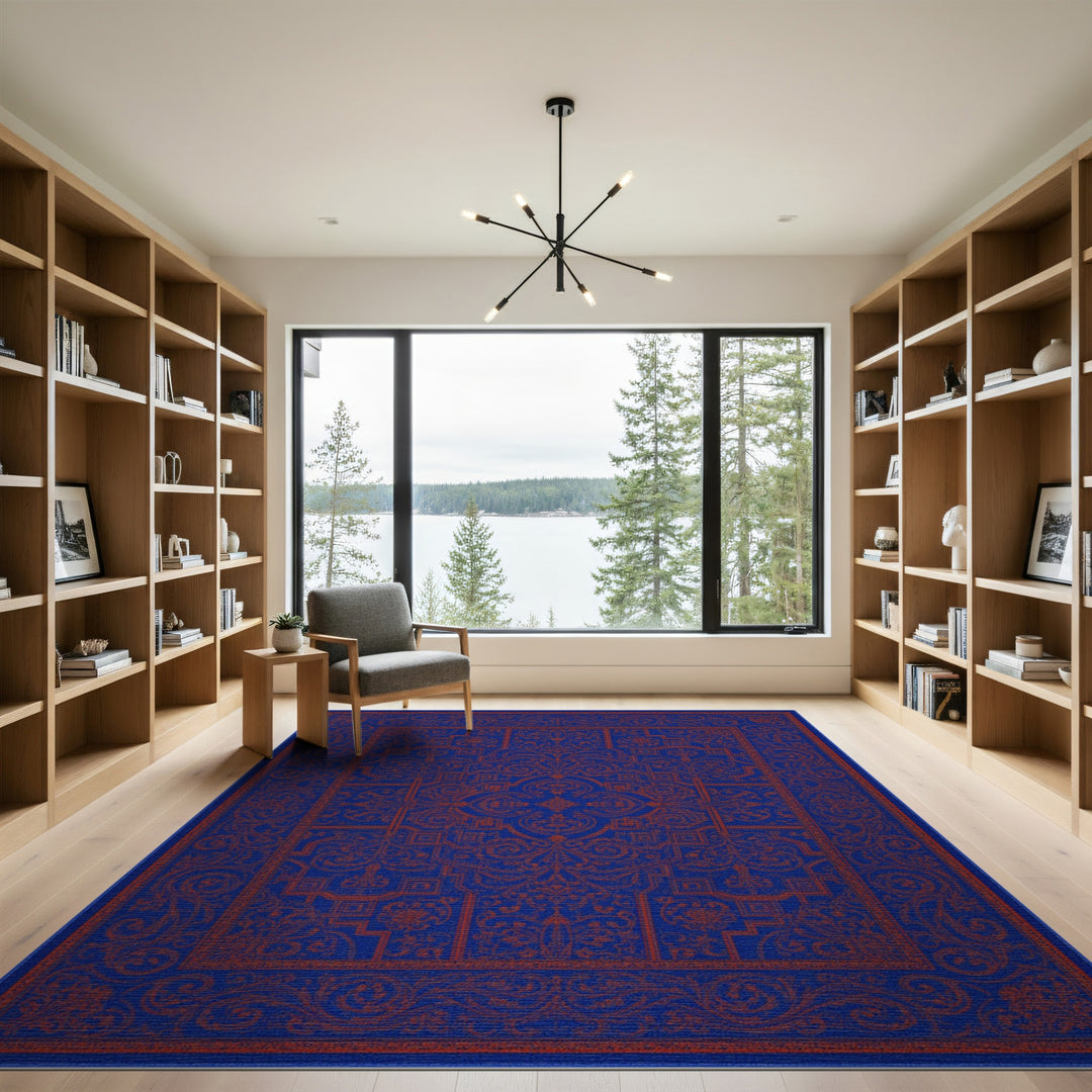 Royal Blue Persian Medallion Area Rug