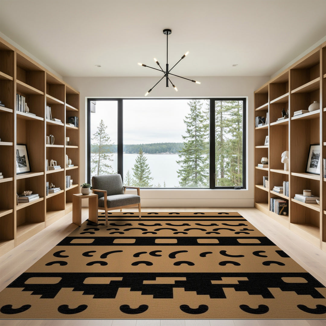 Brown Geometric Arch Area Rug