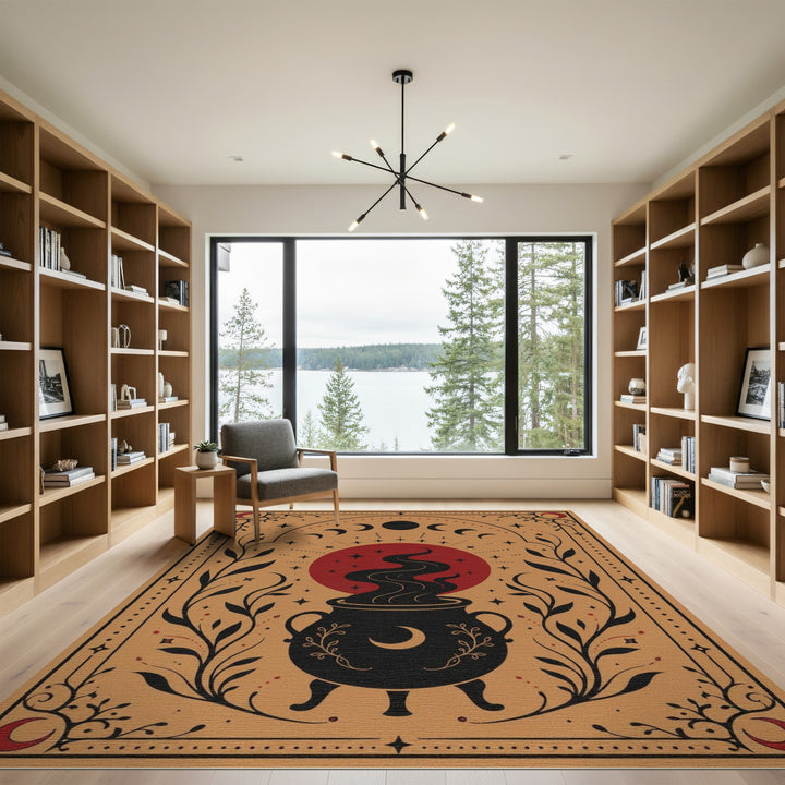 Mystic Cauldron Moon Phase Area Rug