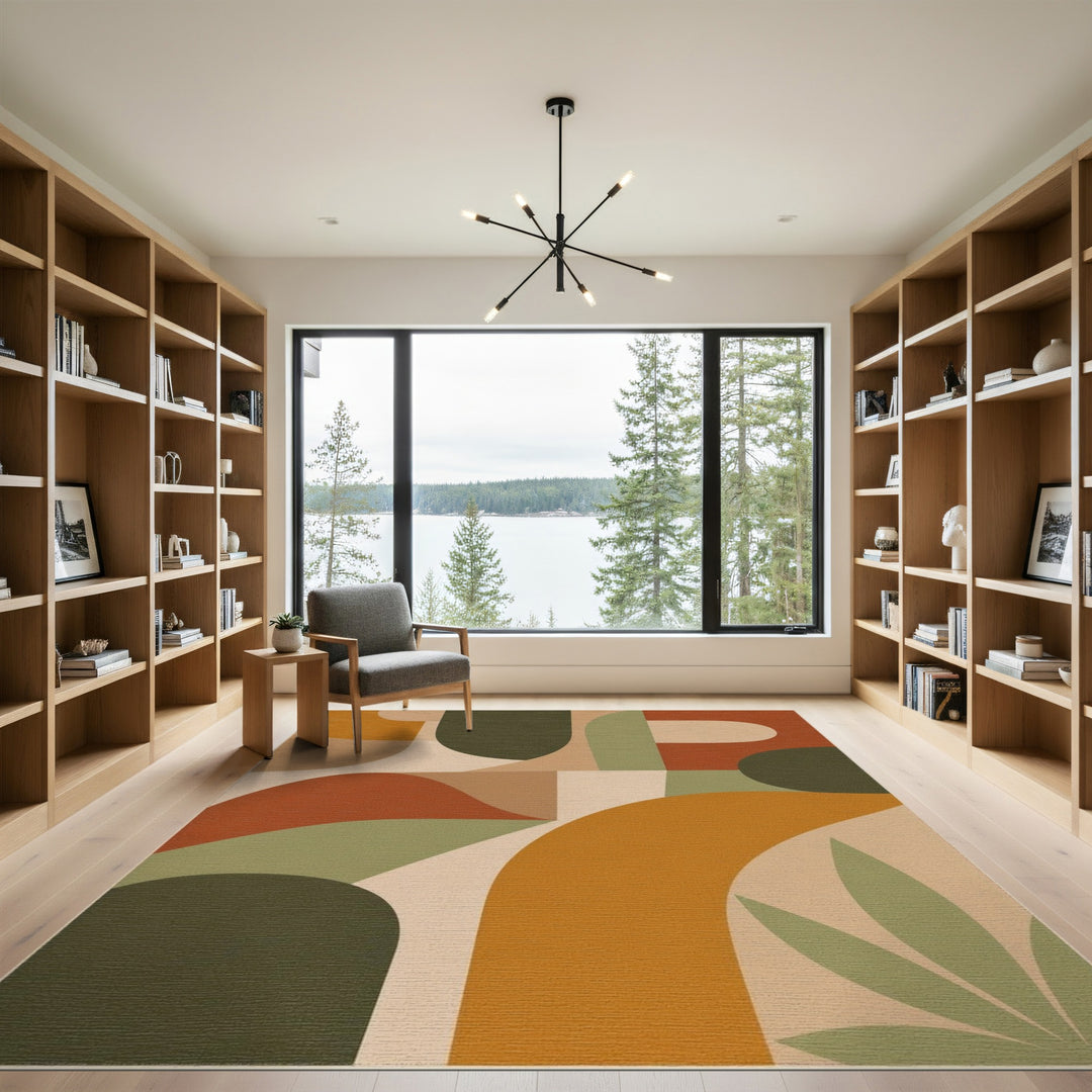 Earth Tone Abstract Area Rug