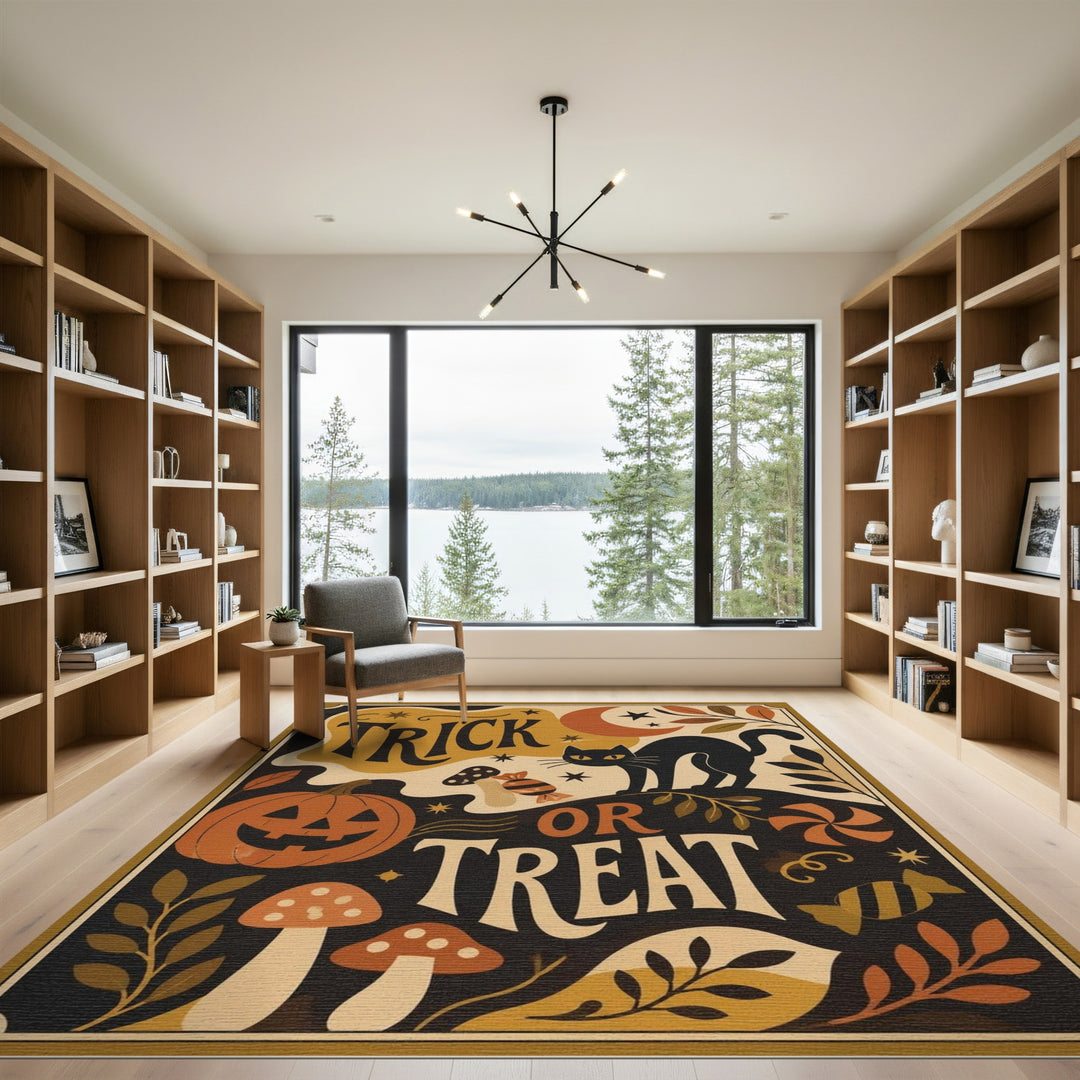Vintage Trick or Treat Halloween Area Rug