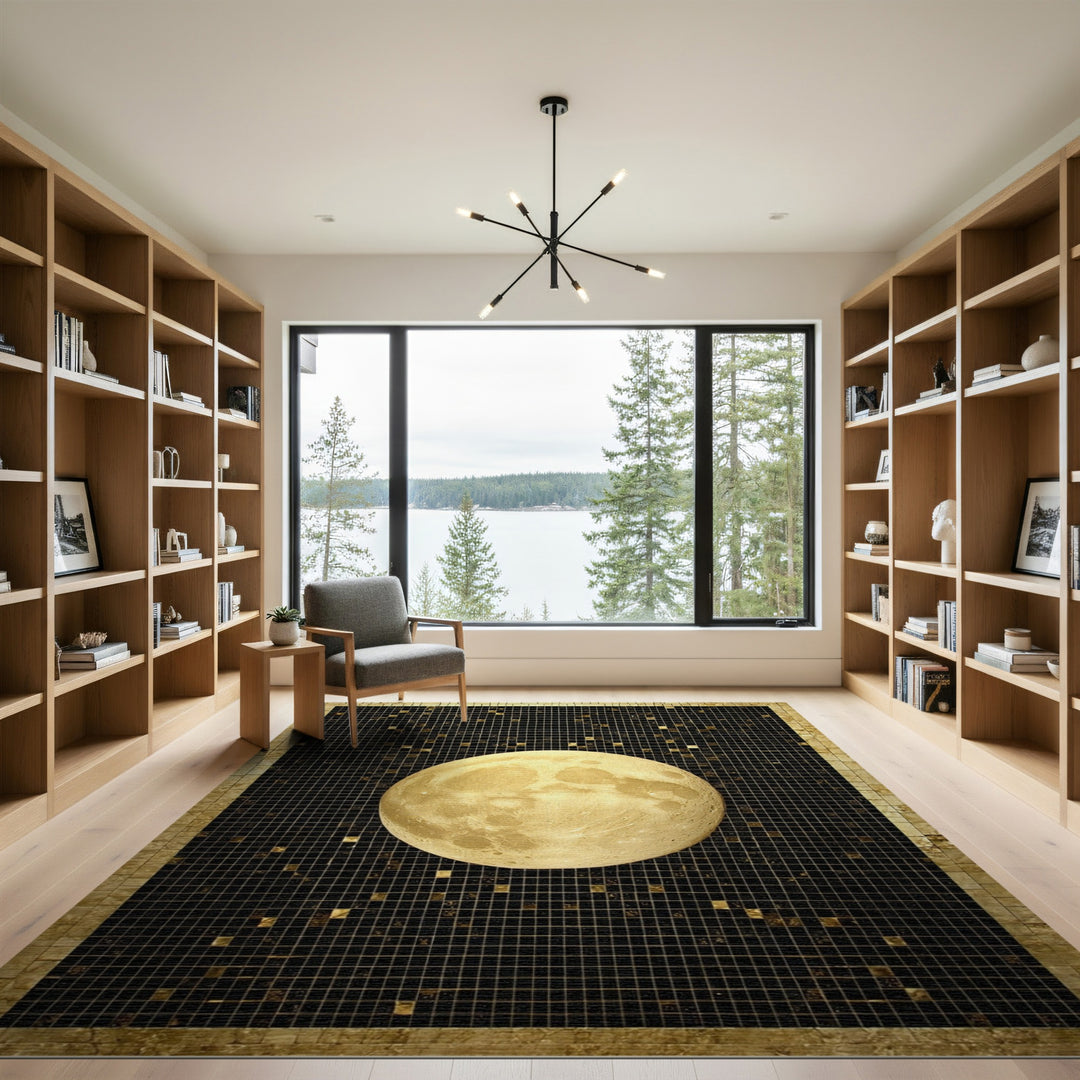 Full Moon Gold Mosaic Area Rug