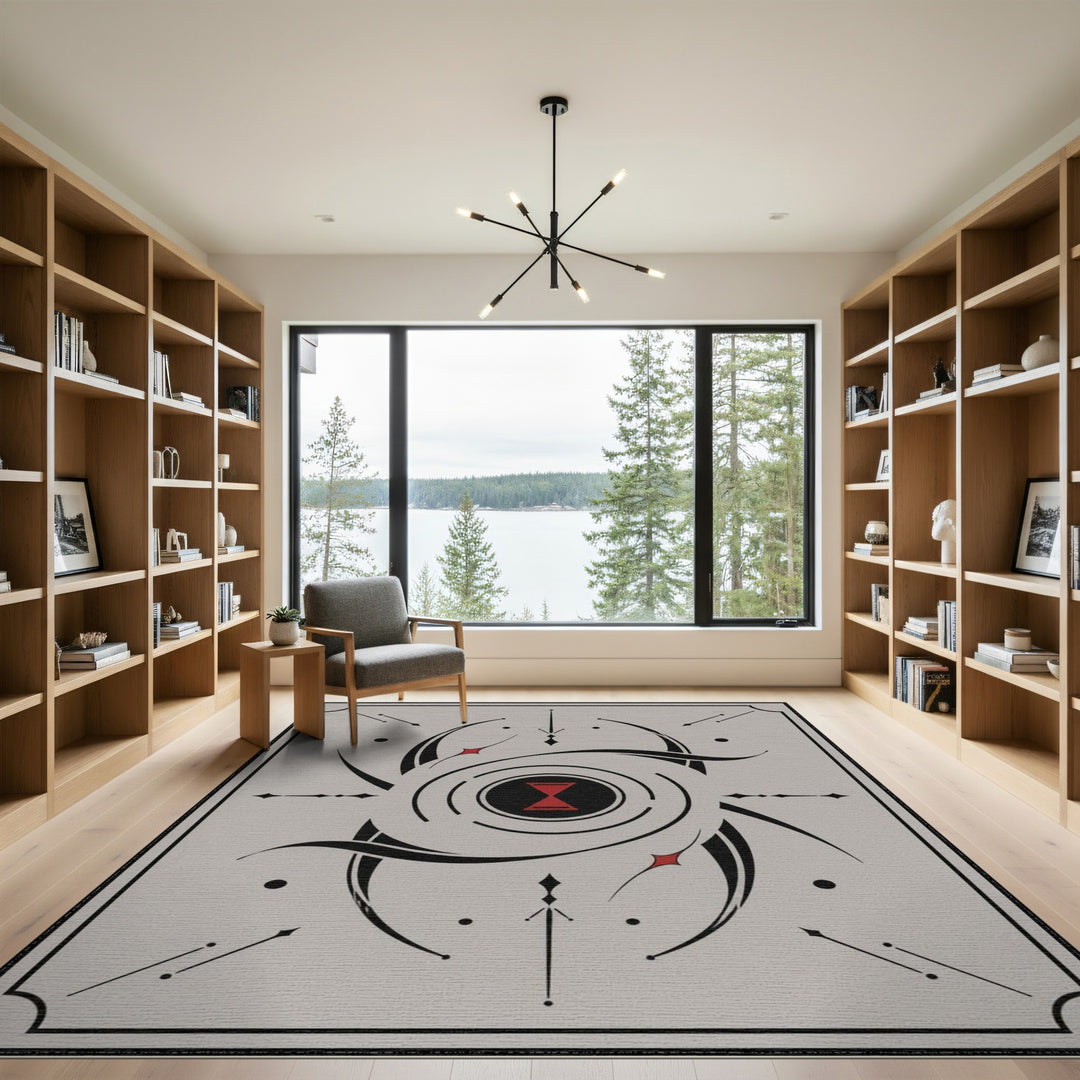 Grey Geometric Hourglass Area Rug