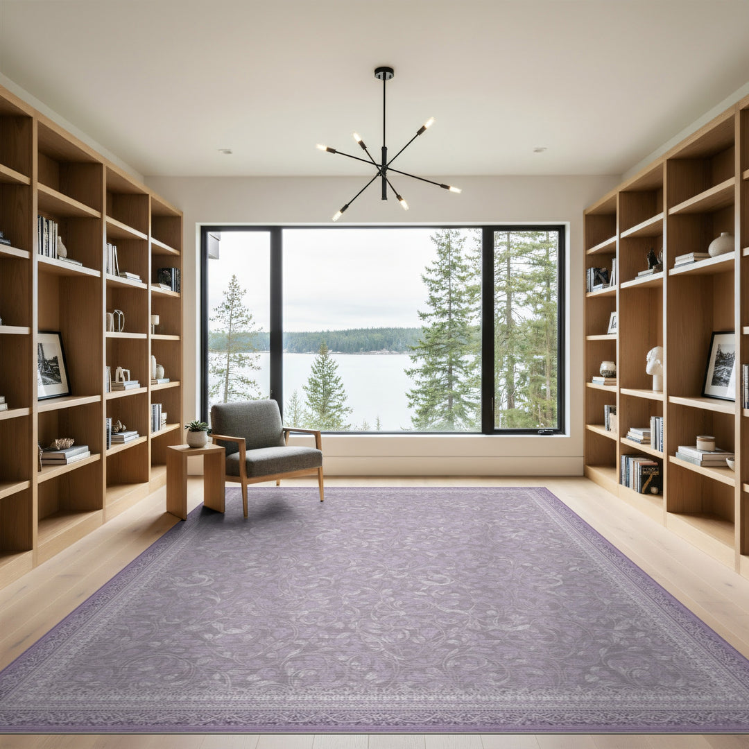 Purple Floral Vintage Area Rug