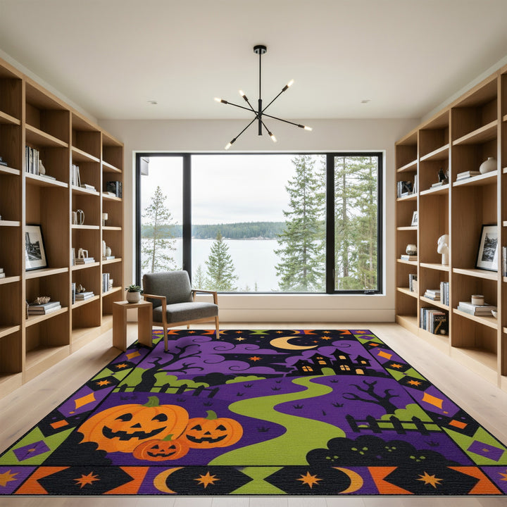 Halloween Pumpkin Path Kids Area Rug