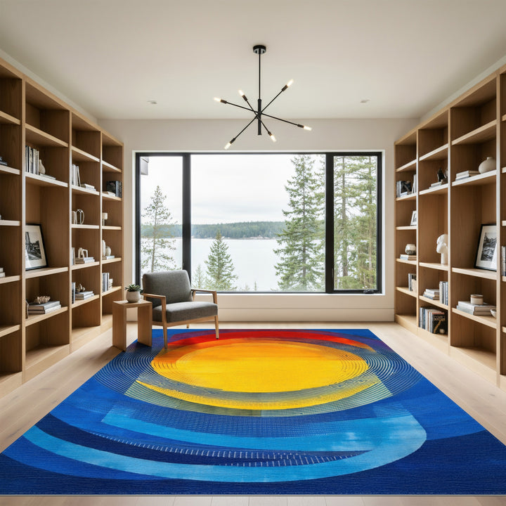 Vibrant Concentric Circle Area Rug