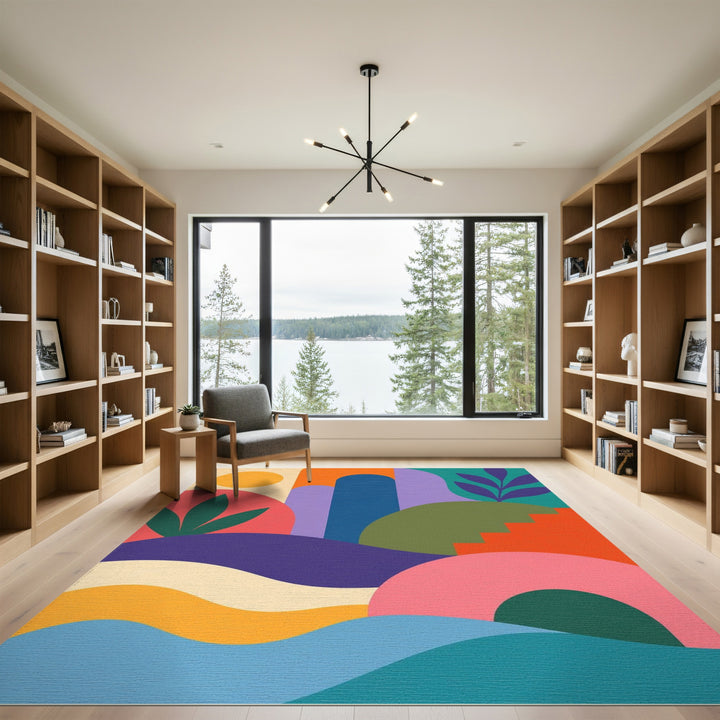 Vibrant Multi-Color Abstract Area Rug