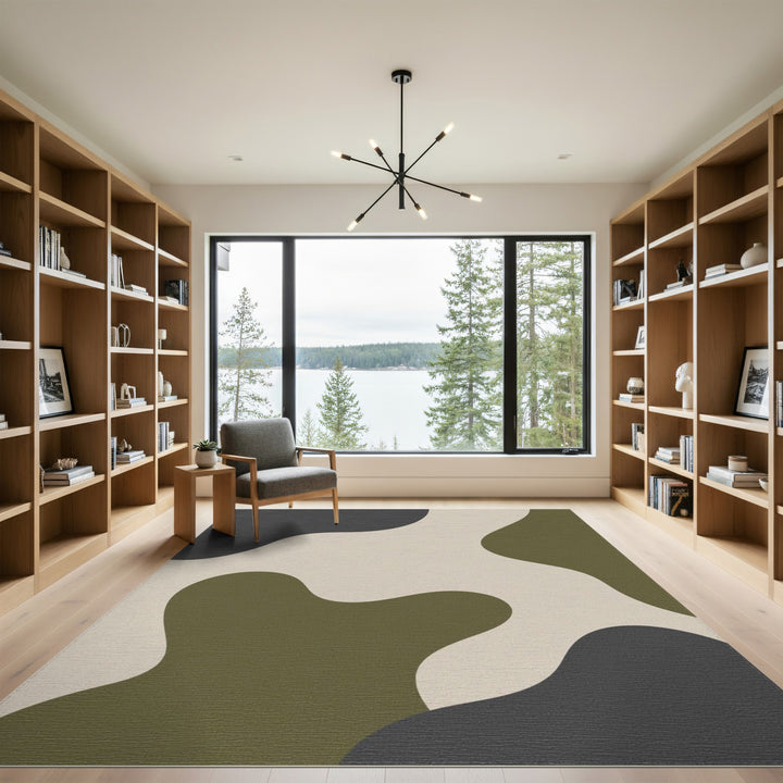 Abstract Area Beige Abstract Organic Area Rug