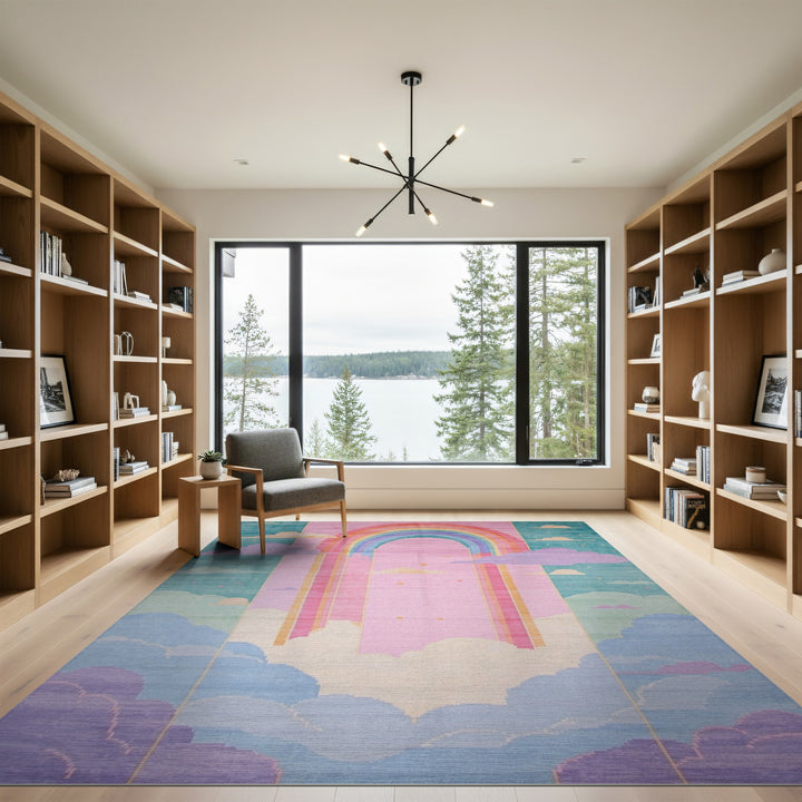 Rainbow Arch Cloud Kids Area Rug