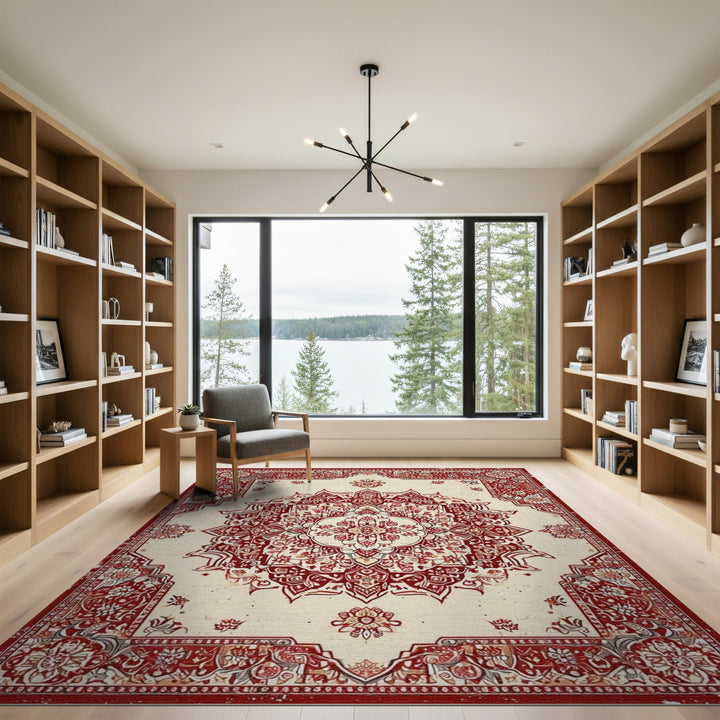 Red Persian Medallion Area Rug