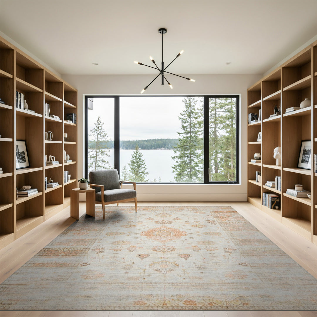 ODIKA Beige Distressed Vintage Area Rug
