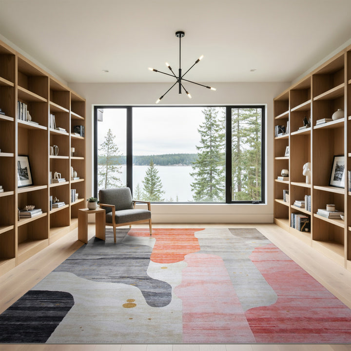 Multi-color and Patterns Abstract Coral Wave Area Rug