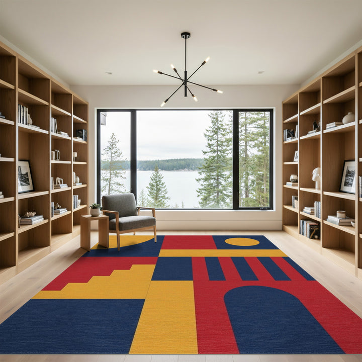 Bold Geometric Multi-Color Area Rug