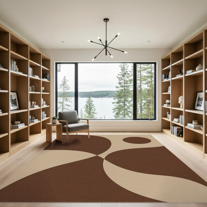Abstract Area Abstract Brown Area Rug