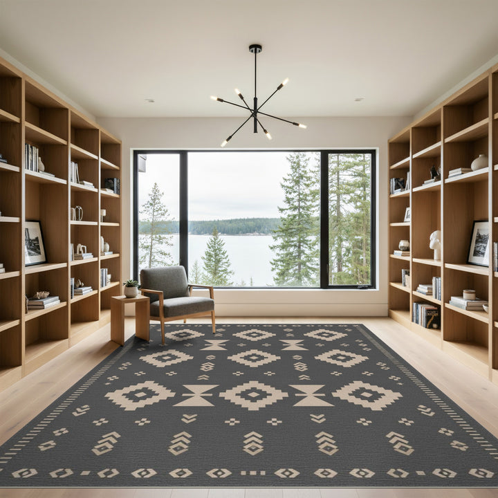 Grey Heritage Tribal Area Rug