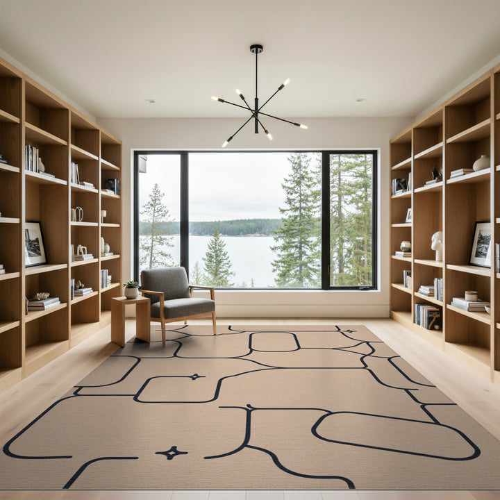 Abstract Area Organic Beige Abstract Organic Area Rug