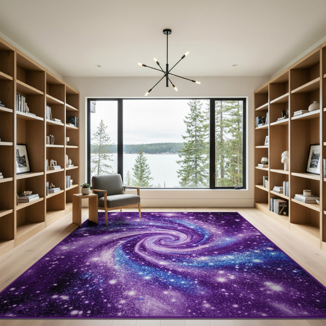 Purple Galaxy Swirl Area Rug