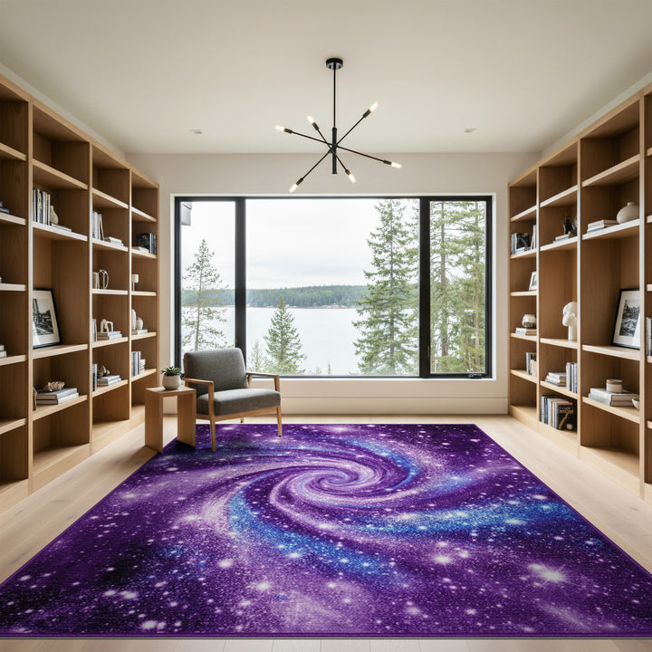 Purple Galaxy Swirl Area Rug