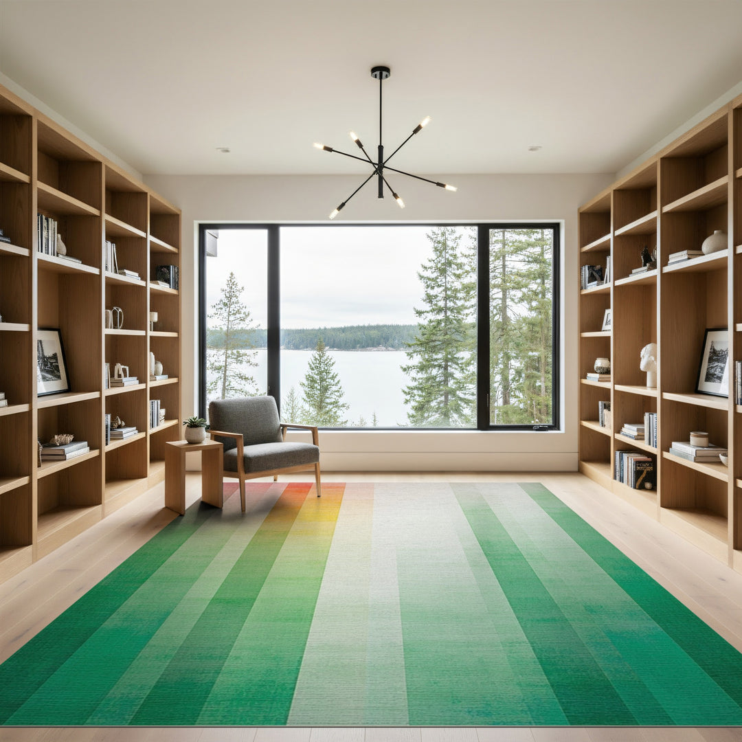Multi-color and Patterns Vibrant Gradient Stripe Area Rug