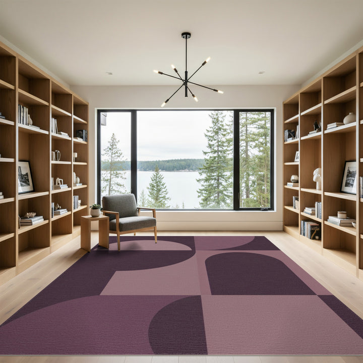 Purple Geometric Modern Purple Geometric Arch Area Rug