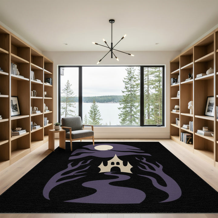 Purple Gothic Castle Area Rug