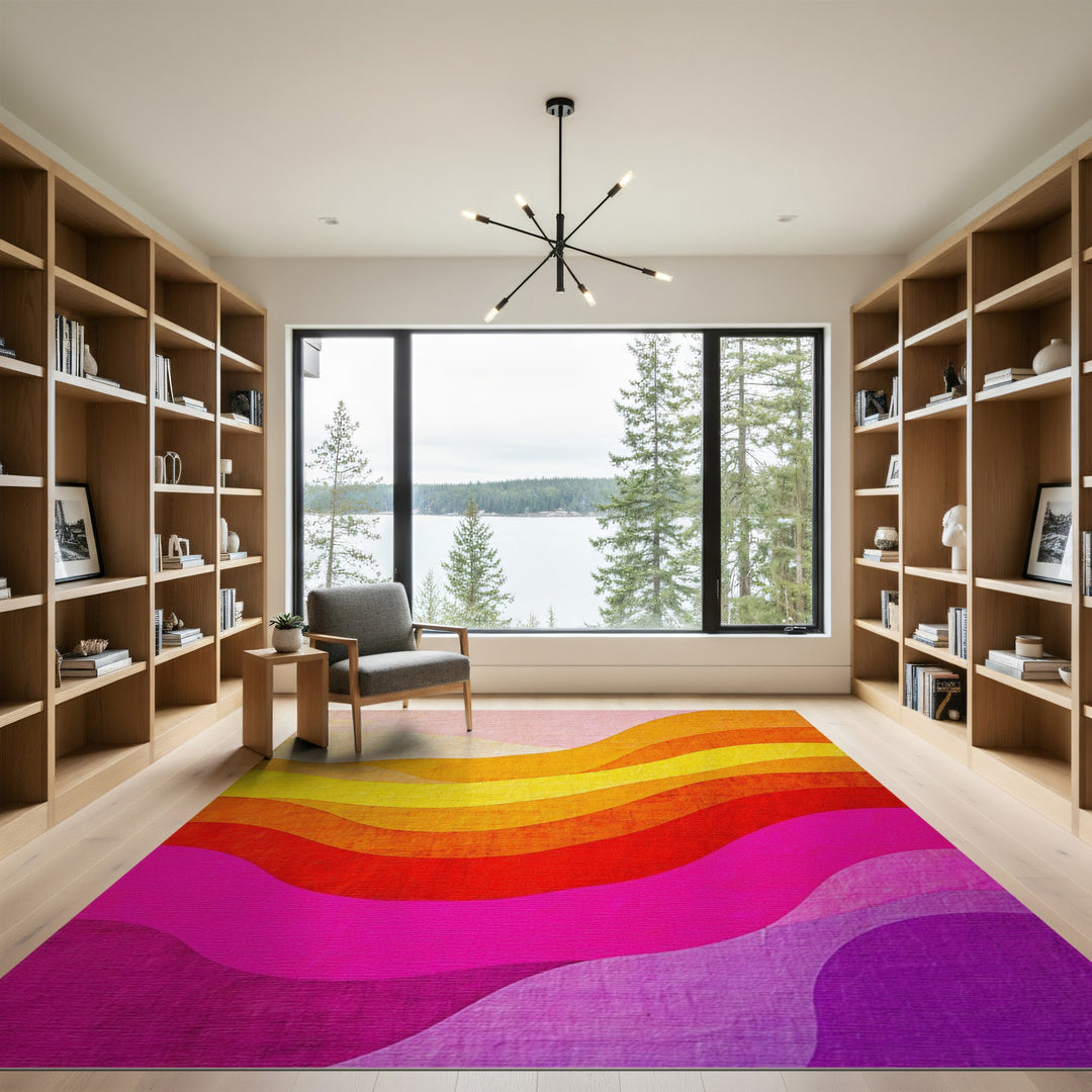 Vibrant Wave Multi-Color Area Rug
