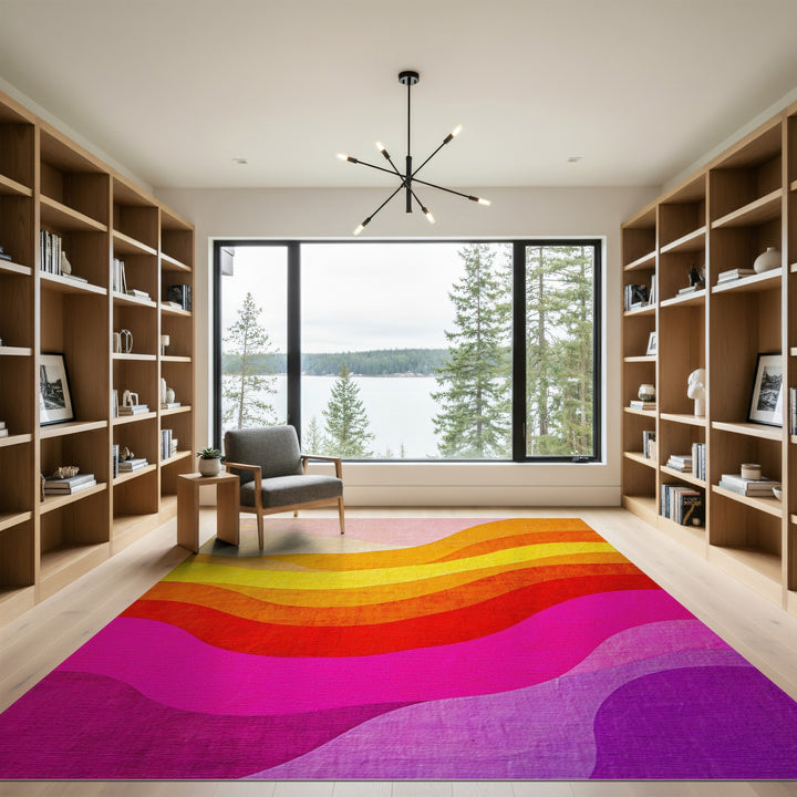 Vibrant Wave Multi-Color Area Rug