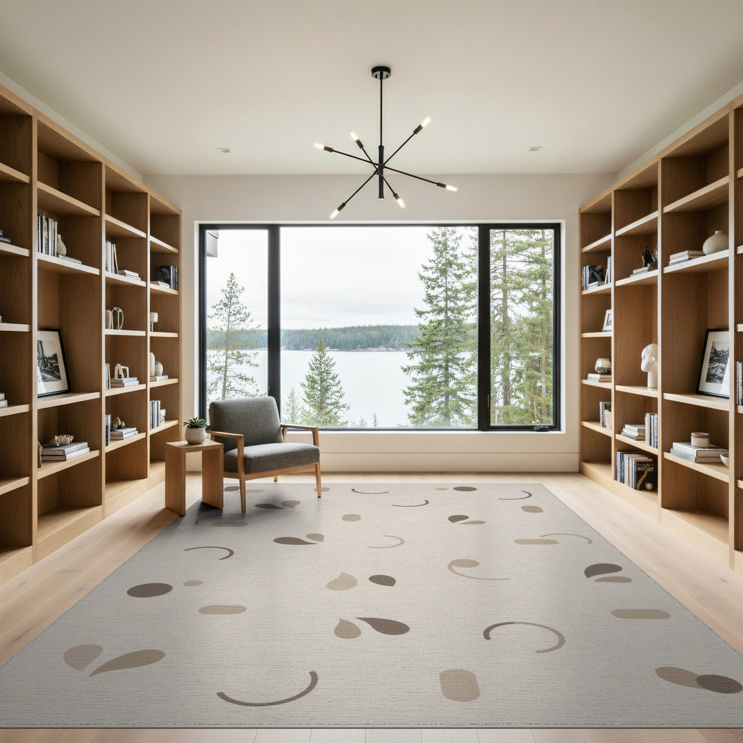 Beige Abstract Neutral Abstract Area Rug