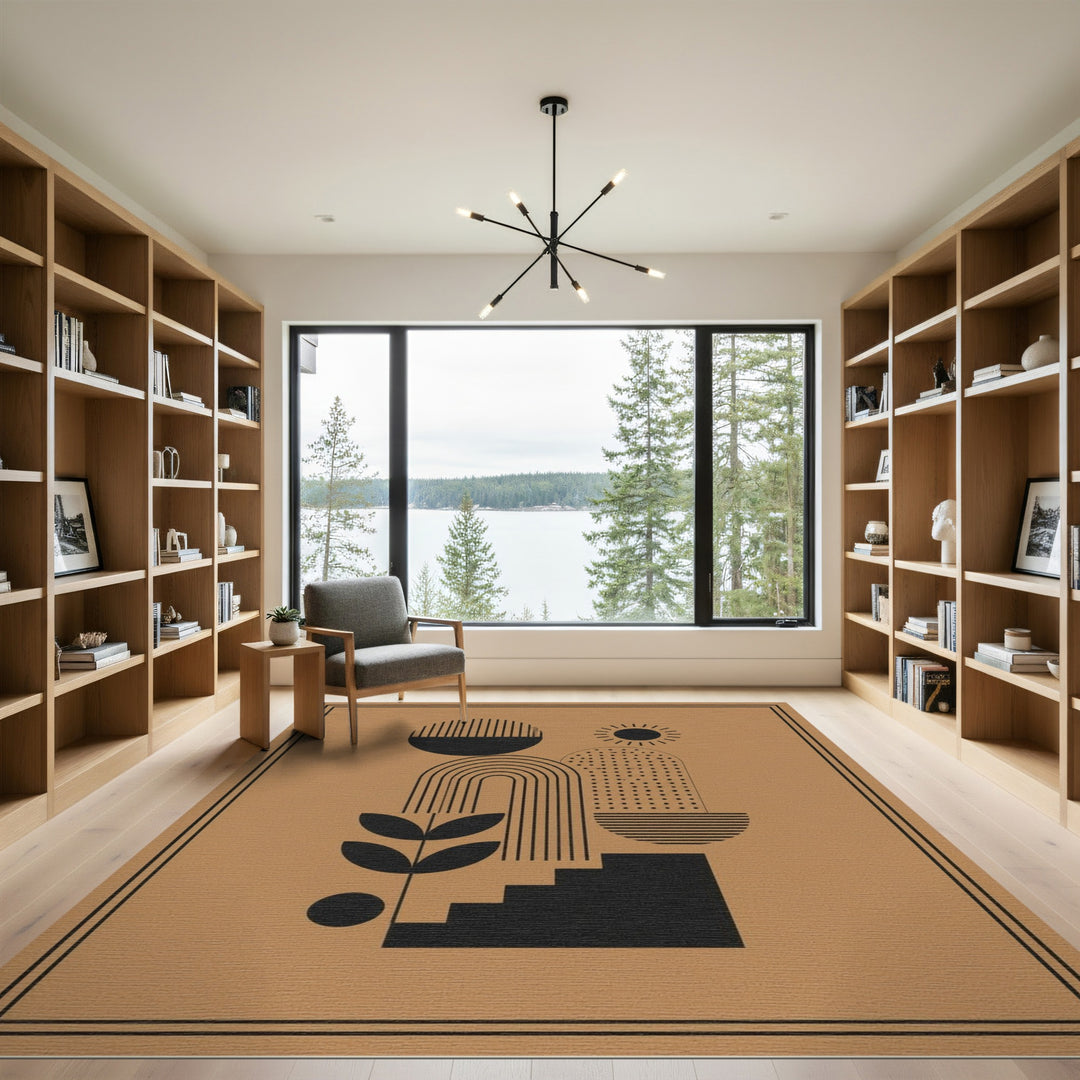 Geometric Modern Brown Geometric Modern Area Rug