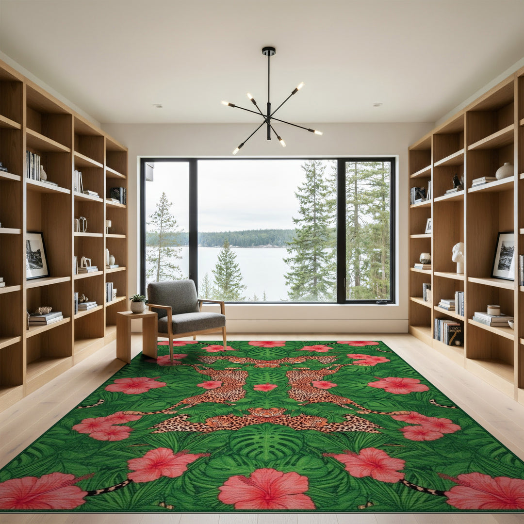 Leopard Hibiscus Area Rug