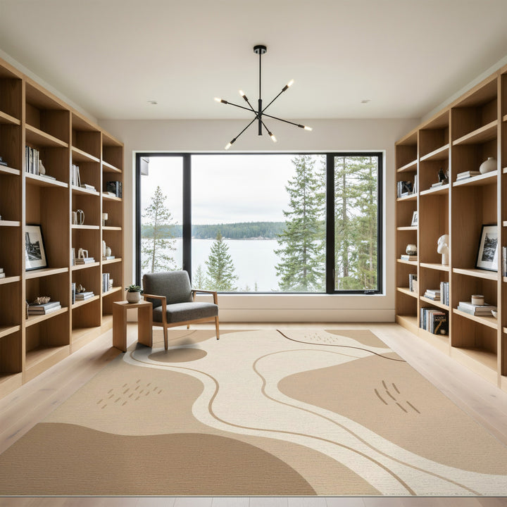 Beige Abstract Area Rug