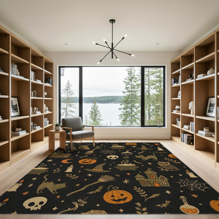 Spooky Halloween Icons Area Rug