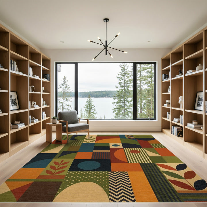 Geometric Modern Multi-Color Geometric Area Rug