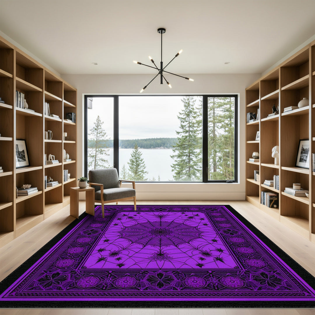 Purple Spider Web Area Rug