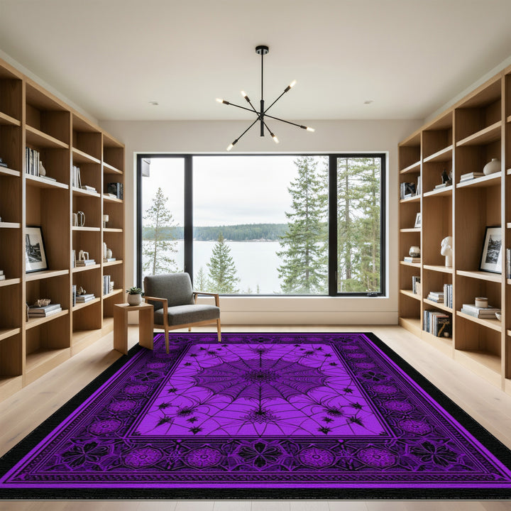 Purple Spider Web Area Rug