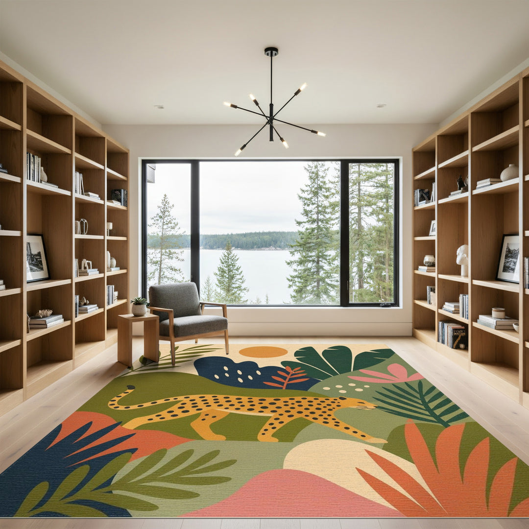 Multi-color and Patterns Abstract Leopard Multi-Color Area Rug