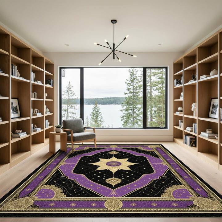 Purple Celestial Lotus Area Rug