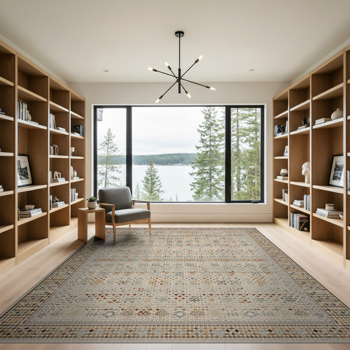 Beige Southwestern Geometric Area Rug